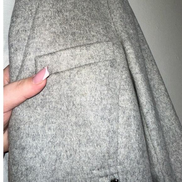Veronica Beard Longline Car Coat Dickey Wool/Cashmere Blend Light Gray Size 0 - Picture 9 of 10